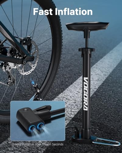 Fahrradpumpe von – Universelle Luftpumpe für alle Ventile mit 160PSI Manometer, ideal für Sport und Freizeit.