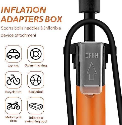 Jsdoin Luftpumpe Fahrrad-Standpumpe mit Manometer - Hochdruck bis 160 PSI für alle Ventile, ideal für unterwegs