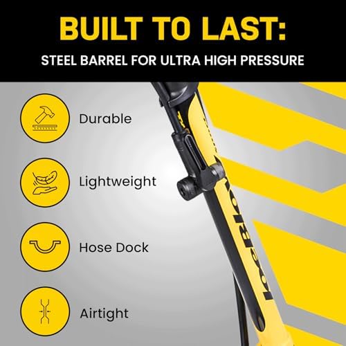 Topeak JoeBlow Fahrradpumpe – Hochdruck Standpumpe für schnelles Aufpumpen zuhause