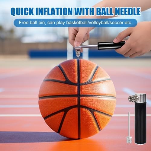 Klein Fahrrad Luftpumpe - Tragbare Mini Hochdruckpumpe 120PSI für Rennrad & Mountainbike, leicht mit Halterung