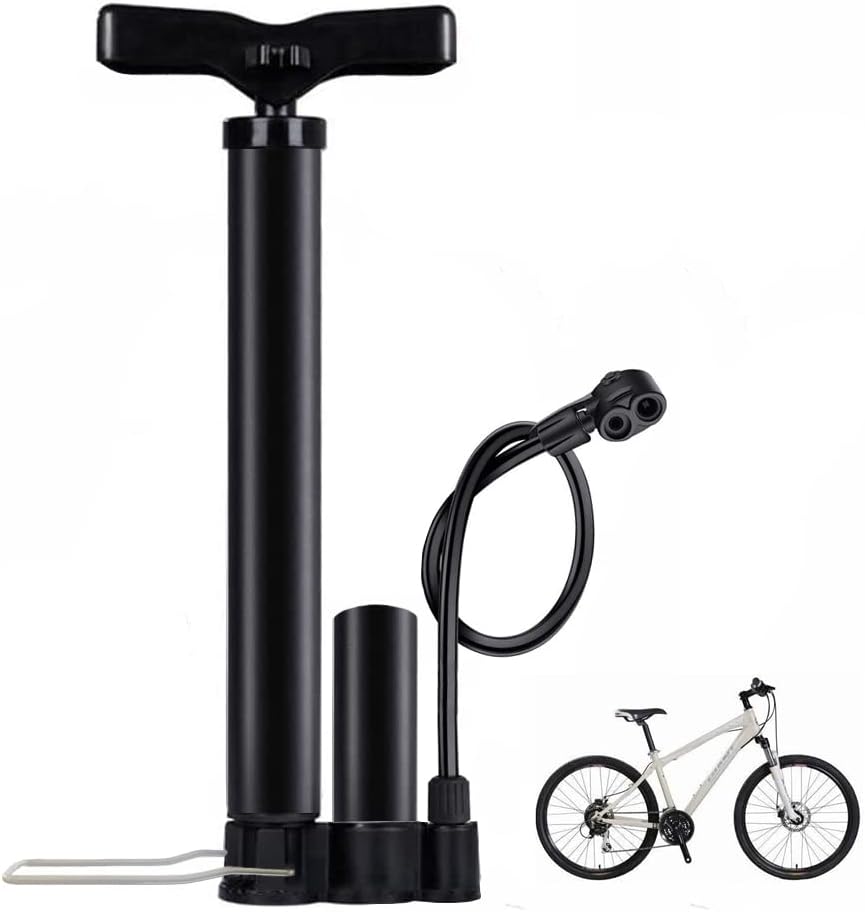Fahrradpumpe – Standluftpumpe für alle Ventile & Adapter – Ideal für Fahrräder und Sportbälle