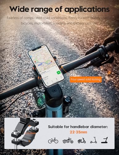 Tiakia Aluminium Handyhalterung für Bikes – 360° drehbar, ideal für Outdoor-Abenteuer, passt Smartphones 4,5-7 Zoll!