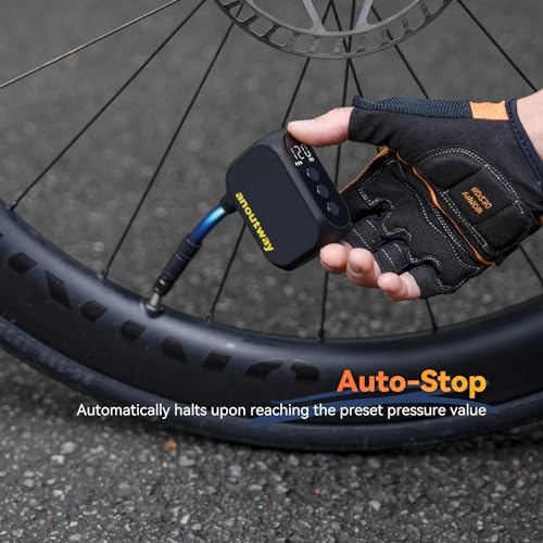 Tiny Pump anoutway Mini-Fahrradpumpe – Elektrische Luftpumpe mit digitalem Manometer für Mountainbike, Stadtrad und Renn