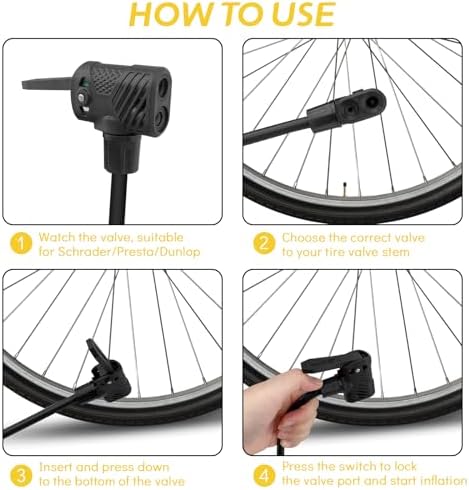 Jsdoin Luftpumpe Fahrrad-Standpumpe mit Manometer - Hochdruck bis 160 PSI für alle Ventile, ideal für unterwegs