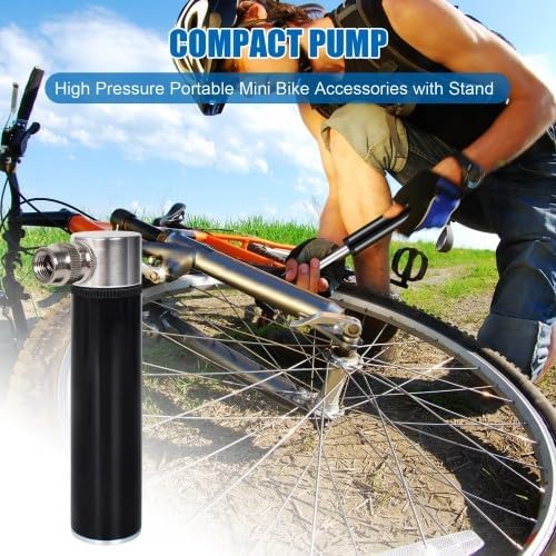 Klein Fahrrad Luftpumpe - Tragbare Mini Hochdruckpumpe 120PSI für Rennrad & Mountainbike, leicht mit Halterung
