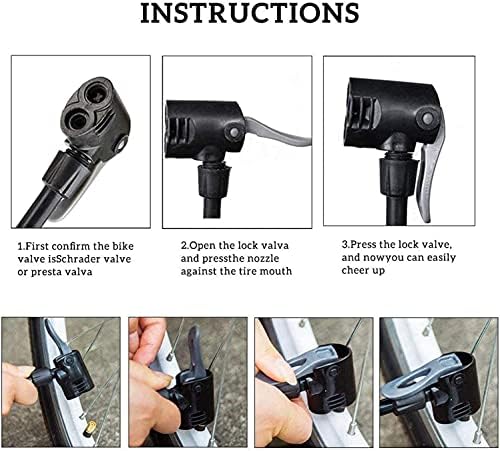 Fahrradpumpe – Standluftpumpe für alle Ventile & Adapter – Ideal für Fahrräder und Sportbälle