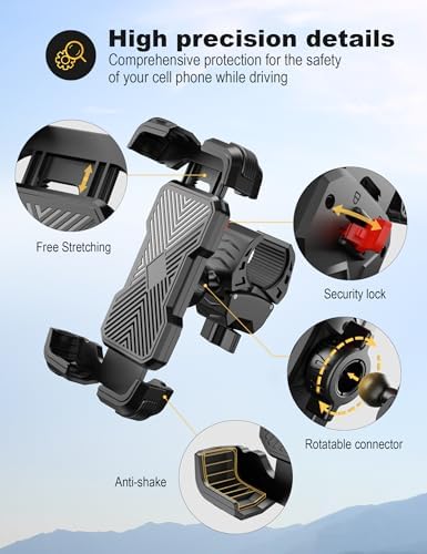 Grefay Handyhalterung für Fahrrad und Motorrad - universelle 360° Lenkerhalterung für iPhone und Samsung Smartphones (|7