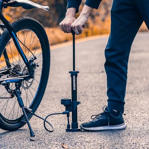 Fahrradpumpe von – Universelle Luftpumpe für alle Ventile mit 160PSI Manometer, ideal für Sport und Freizeit.