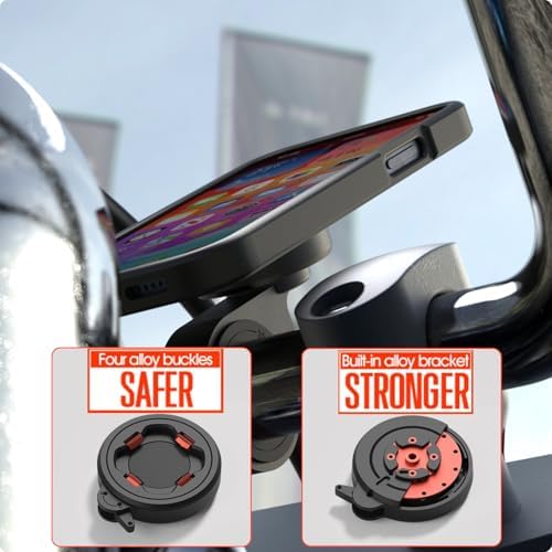 Robuste Alu Handyhalterung für Fahrrad/Motorrad – Schnellverschluss für 4-7,5" Smartphones, ideal für Rennrad und E-Bike