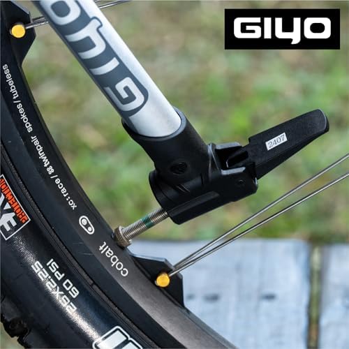 GIYO GP-44DH Mini-Fahrradpumpe für Tubeless-Reifen, ergonomischer Griff, Anti-Clog-Design, ideal für unterwegs